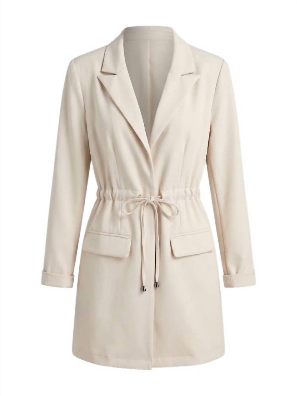 NEW COCO + CARMEN women's long sleeve blazer in cream